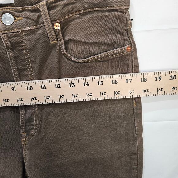 Re/Done Women's 70s Stove Pipe Crop Jeans Button Fly Raw Hem Brown Size 30 - Picture 9 of 12